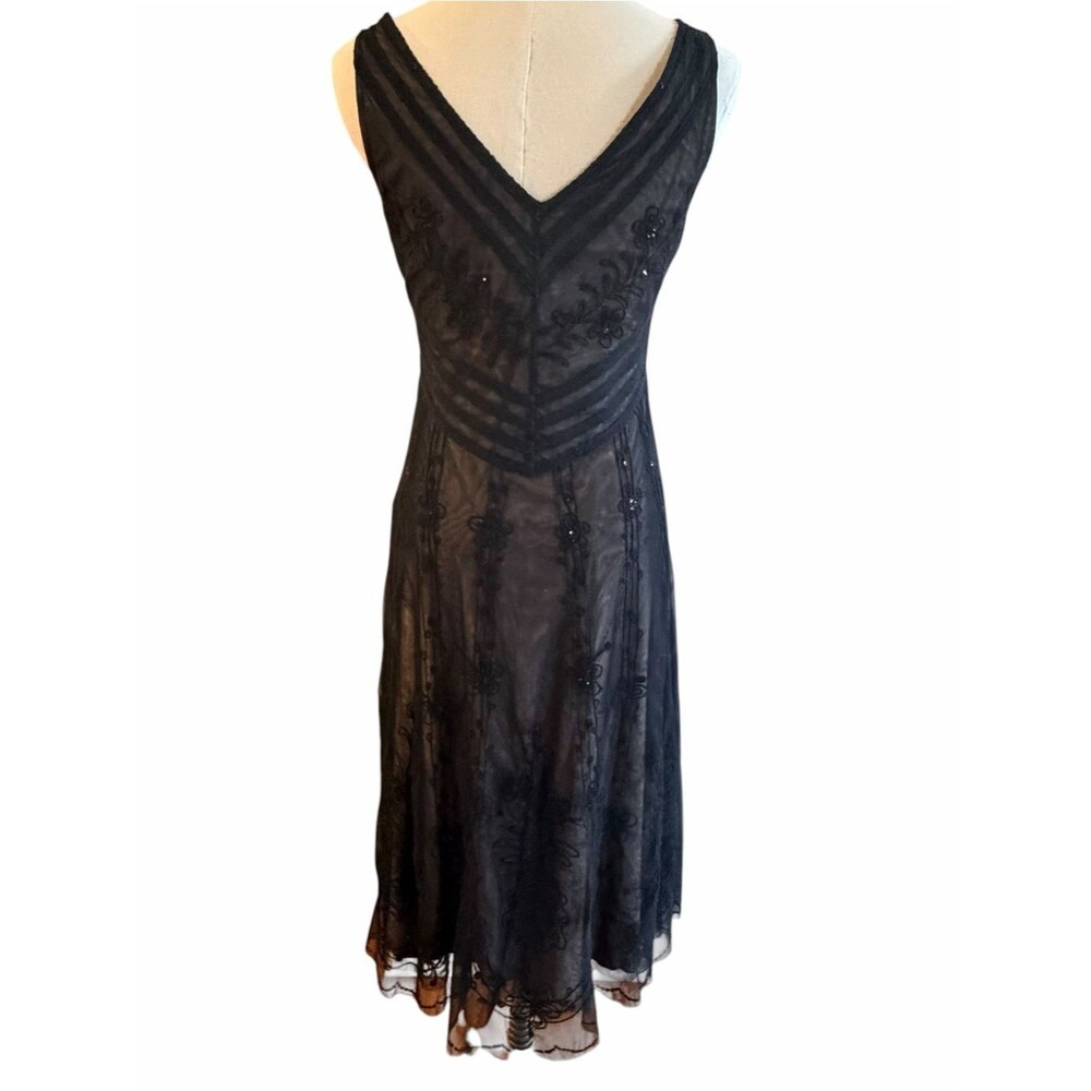BCBG MaxAzria Womens Whimsigoth Black Lace Dress Size 8 Fairy Grunge Cocktail - Picture 4 of 12